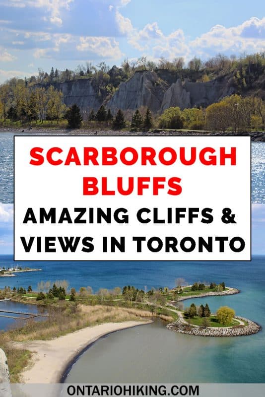 It's one of the most beautiful views in Toronto. Here's how to plan your visit to the Scarborough Bluffs. View these spectacular cliffs from the park (and go to the beach!) and admire the incredible scenery from the top. #Scarborough #Toronto #Ontario #Hiking #Bluffs #Cliffs #LakeOntario