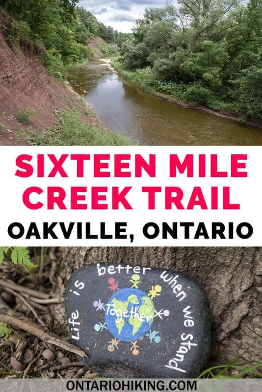 The Sixteen Mile Creek Trail in Oakville, Ontario is a natural escape in the city that you'll love. There are scenic trails, a beautiful lookout, and you'll probably spot some wildlife, too. Here's how you can explore this Oakville hiking trail. #Oakville #Ontario #Canada #Hiking #Trails
