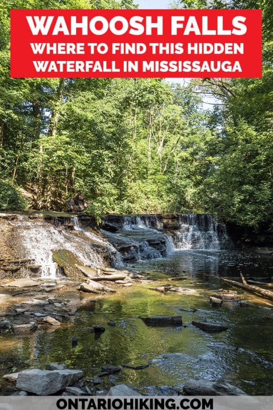 Did you know that there's a secret waterfall in Mississauga, Ontario? Wahoosh Falls is a hidden waterfall in the middle of Mississauga (the GTA / Greater Toronto Area). Here's how you can visit this beautiful cascade waterfall that's very easy to access without much effort! #Waterfall #Mississauga #Ontario #Canada #WahooshFalls