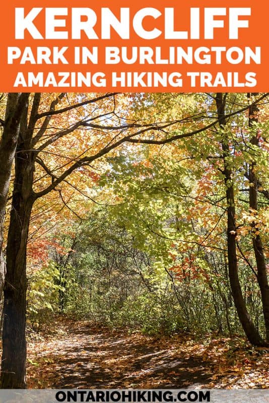 Kerncliff Park is one of the best places to go hiking in Burlington, Ontario. Kerncliff Park has its own trail system, plus it links to the Bruce Trail and its side trails. This is such a beautiful and scenic place to go hiking in Ontario, especially in the fall.
