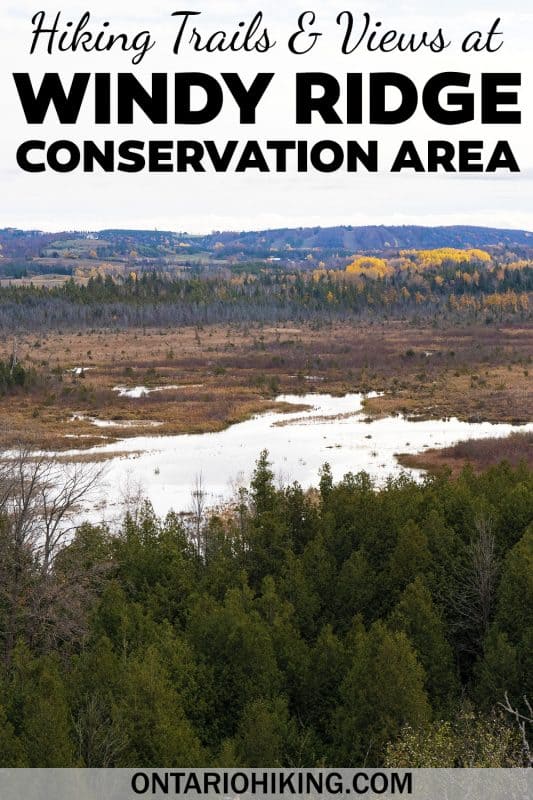 Windy Ridge Conservation Area is a great place for a short hike with amazing scenery. There's a panoramic lookout that you'll love. This is an awesome hiking trail to check out near Peterborough, Lindsay, and the Kawarthas.