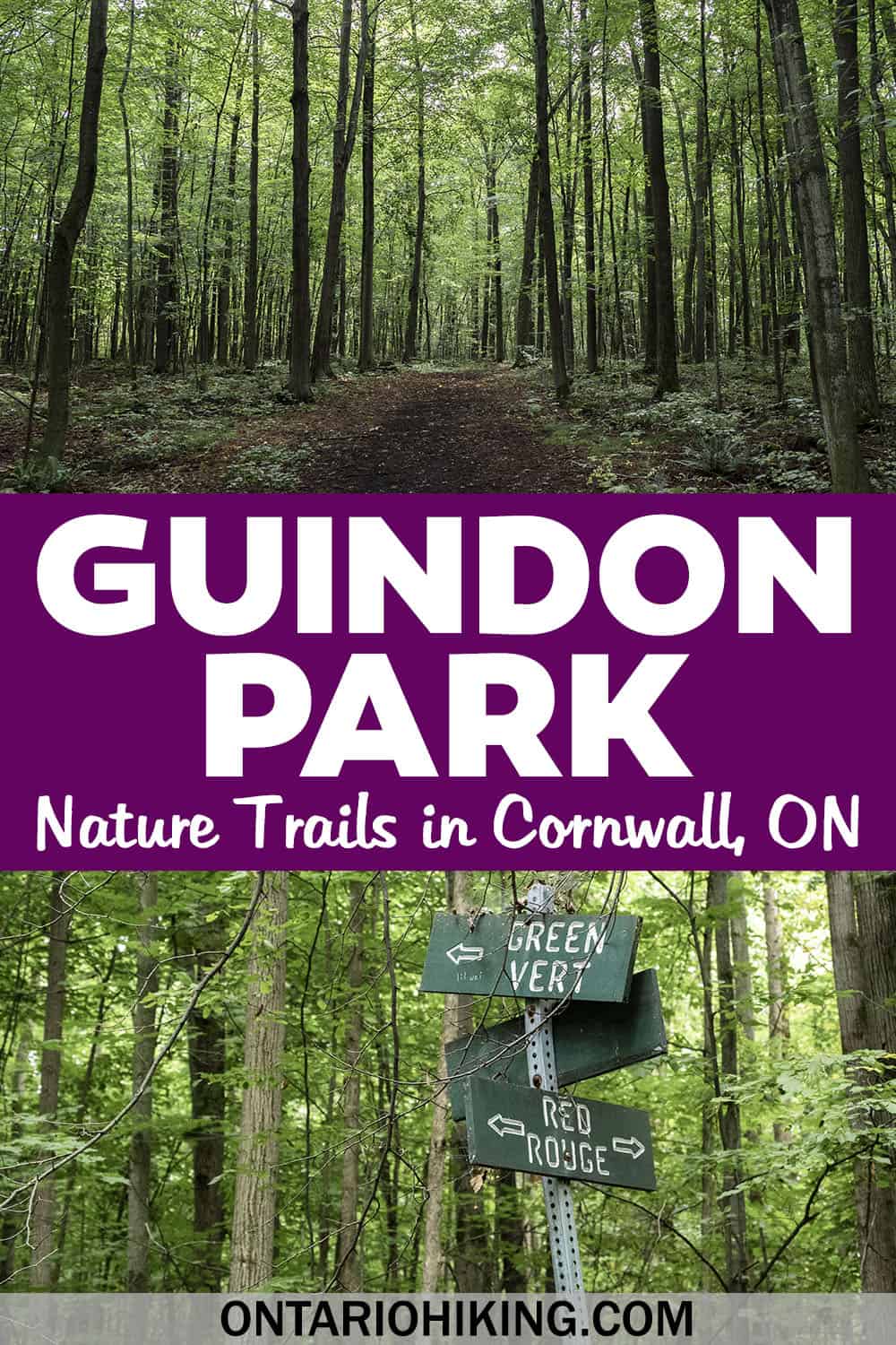 Guindon Park is a wonderful place to go hiking in Cornwall, Ontario. There are many peaceful trails thru the forest in this expansive park.