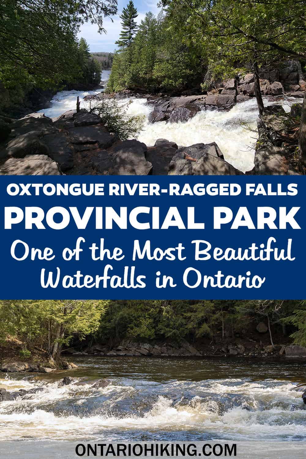 Oxtongue River-Ragged Falls Provincial Park is home to one of the best waterfalls in Ontario. It's a short hike with a big reward!