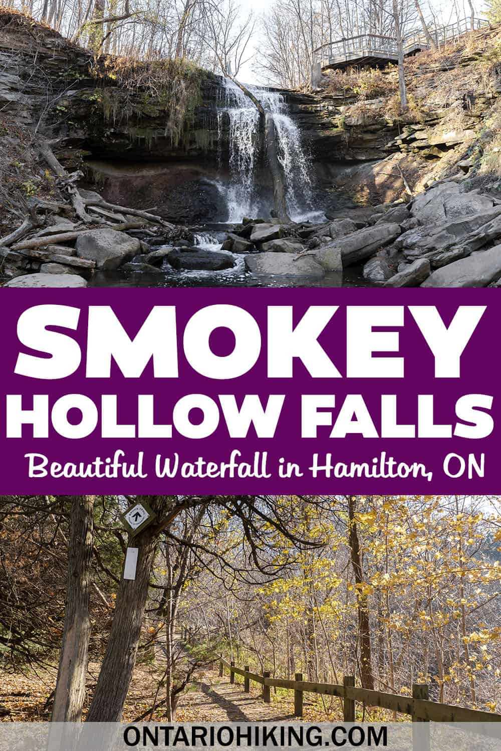 Smokey Hollow Waterfall is a beautiful place to go for a hike in Waterdown, ON (Hamilton). See the gorgeous falls and hike the Bruce Trail.