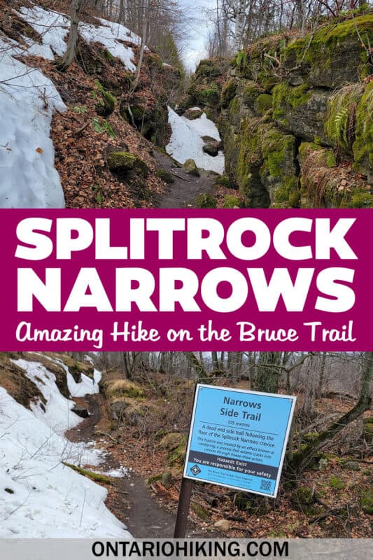 Splitrock Narrows is an incredible short hike near Mono Cliffs Provincial Park. It's free to visit and part of the amazing Bruce Trail.
