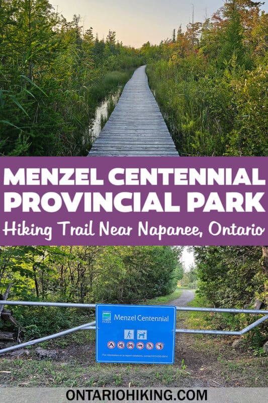 Menzel Centennial Provincial Nature Reserve is a peaceful place to go for a hike. This provincial park offers a trail leading to a lake.